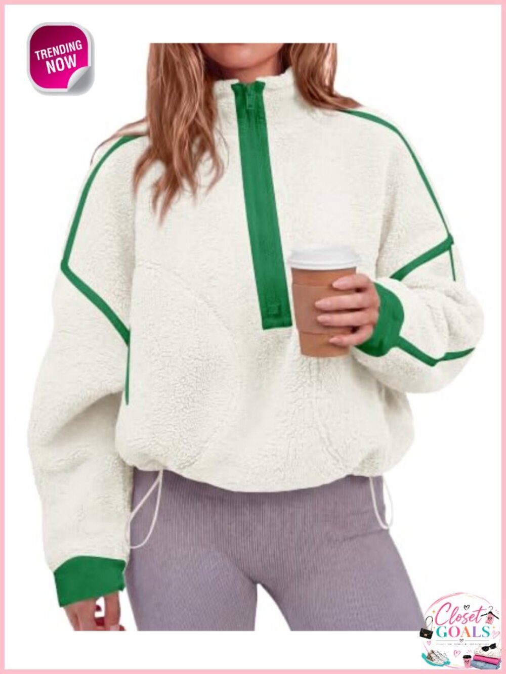 KIRUNDO Womens Half Zip Fleece Pullover Sherpa Sweatshirt Mock Neck